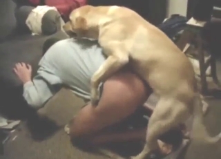 Slutty guy with a tight booty hole fucks a dog